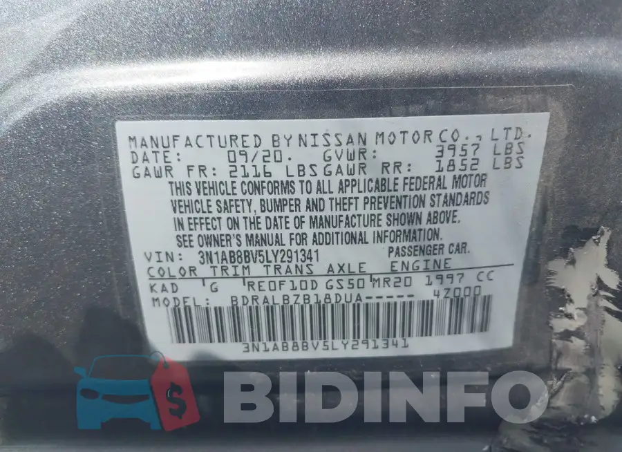 3N1AB8BV5LY291341 Photo# 9