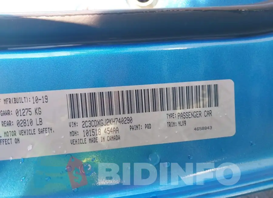 2C3CDXGJ2KH740290 Photo# 9