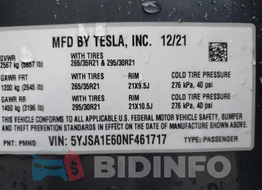 5YJSA1E60NF461717 Photo# 9