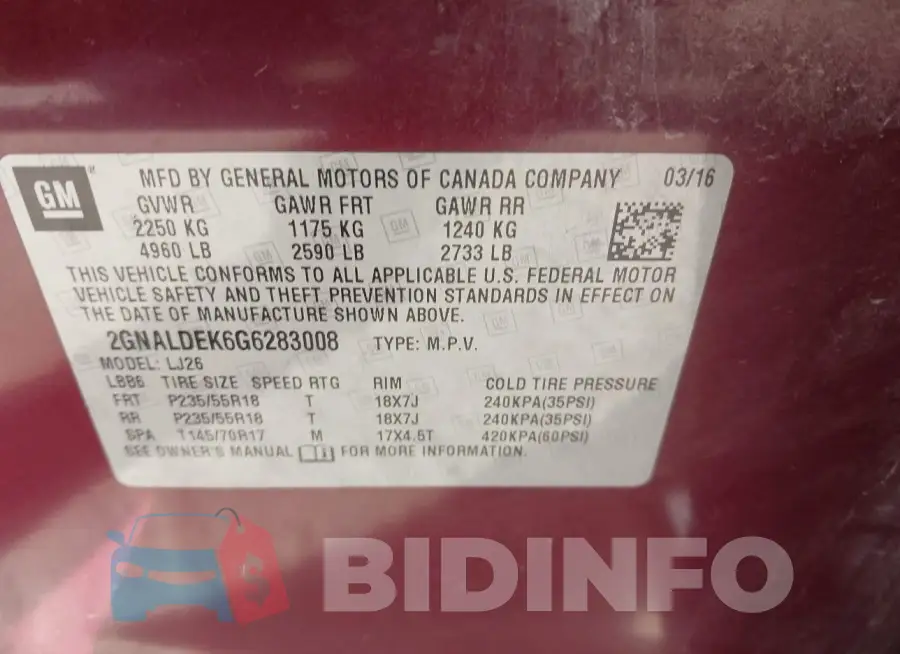 2GNALDEK6G6283008 Photo# 9
