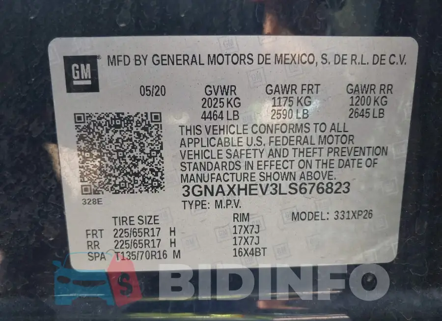3GNAXHEV3LS676823 Photo# 9