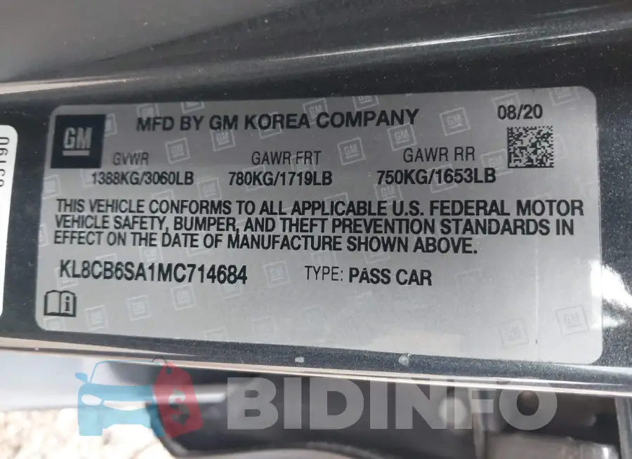 KL8CB6SA1MC714684 Photo# 9