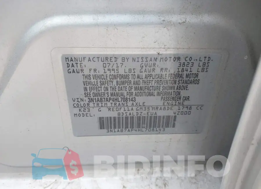 3N1AB7AP4HL708143 Photo# 9