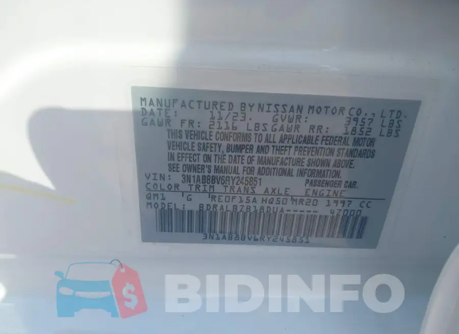 3N1AB8BV6RY245851 Photo# 9