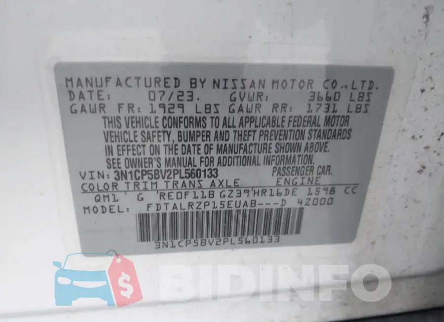 3N1CP5BV2PL560133 Photo# 9