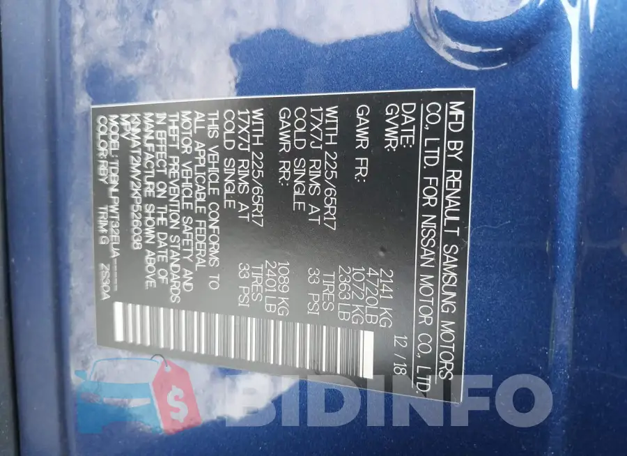 KNMAT2MV2KP526038 Photo# 9