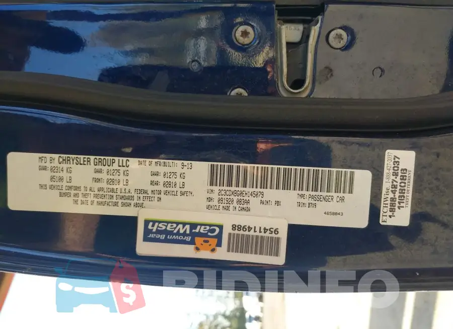 2C3CDXBG0EH145079 Photo# 9