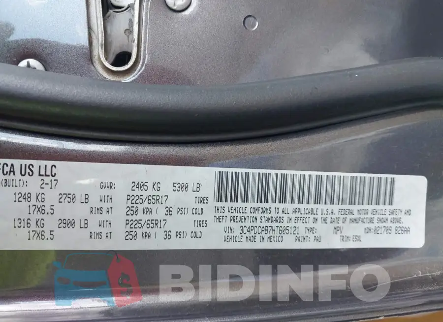 3C4PDCAB7HT605121 Photo# 9