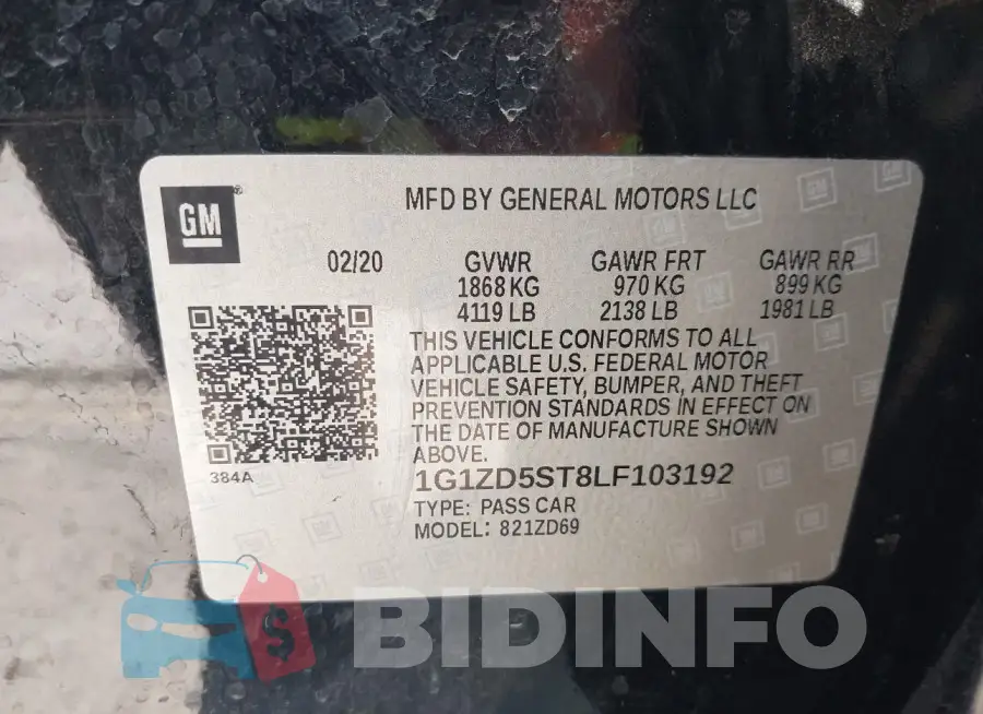 1G1ZD5ST8LF103192 Photo# 9
