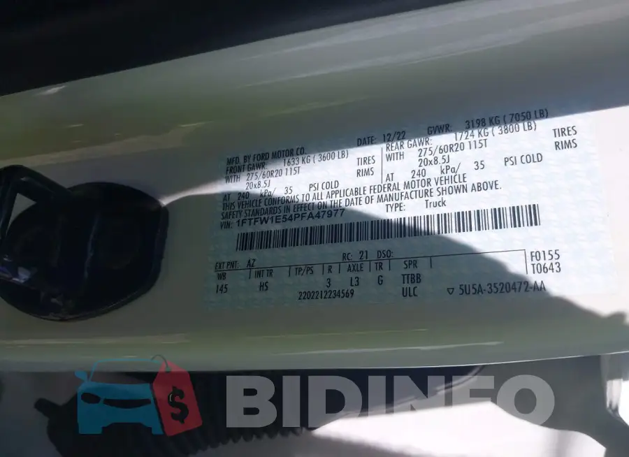 1FTFW1E54PFA47977 Photo# 9