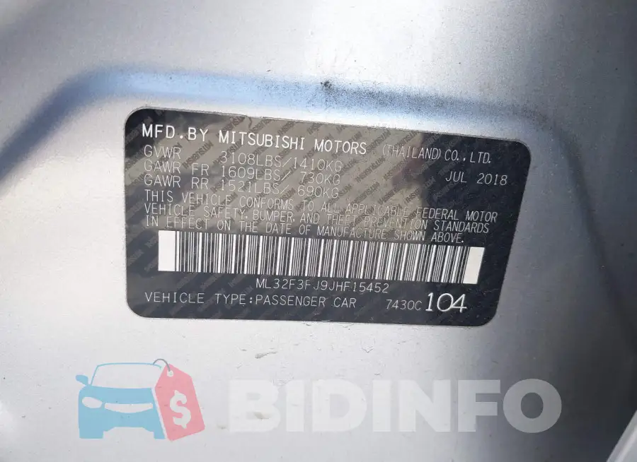 ML32F3FJ9JHF15452 Photo# 9