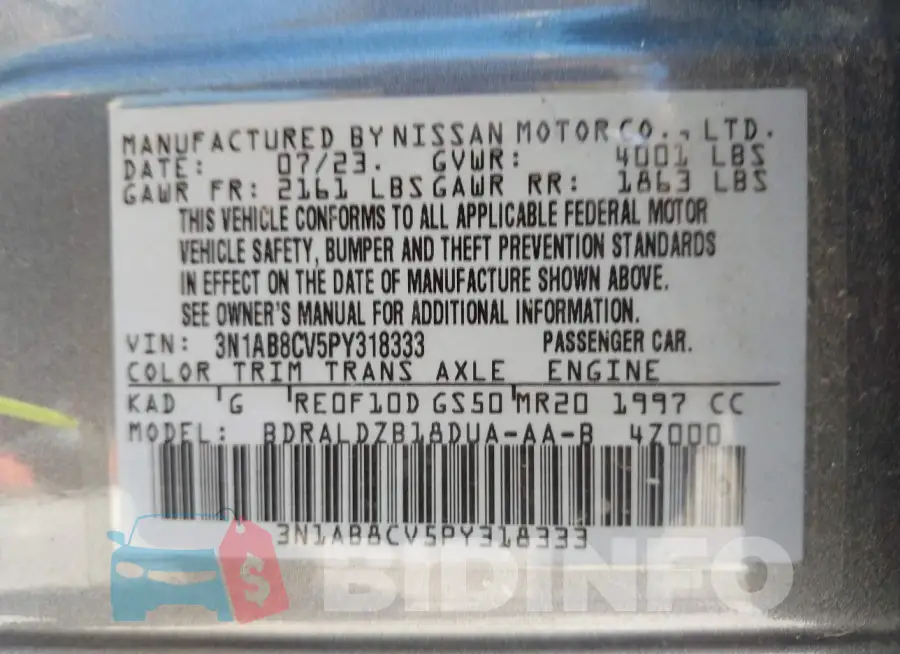 3N1AB8CV5PY318333 Photo# 9