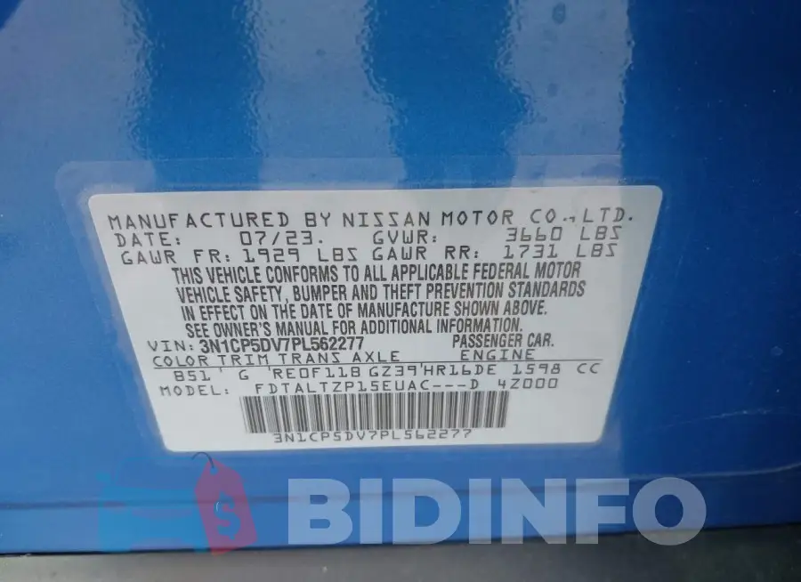 3N1CP5DV7PL562277 Photo# 9