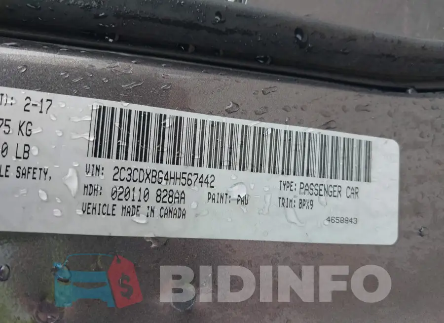2C3CDXBG4HH567442 Photo# 9