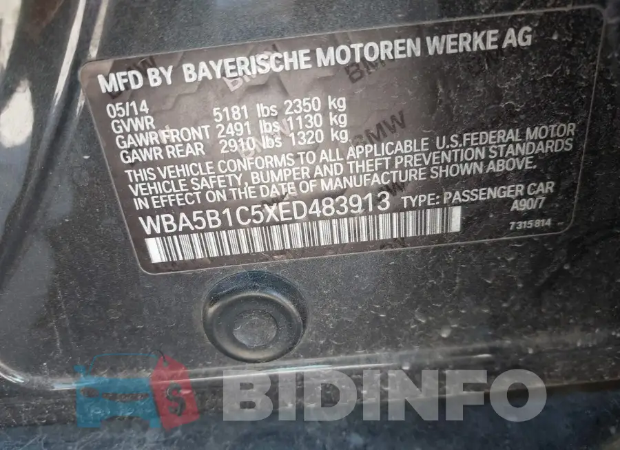 WBA5B1C5XED483913 Photo# 9