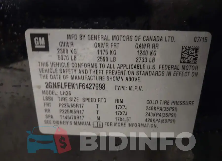 2GNFLFEK1F6427998 Photo# 9