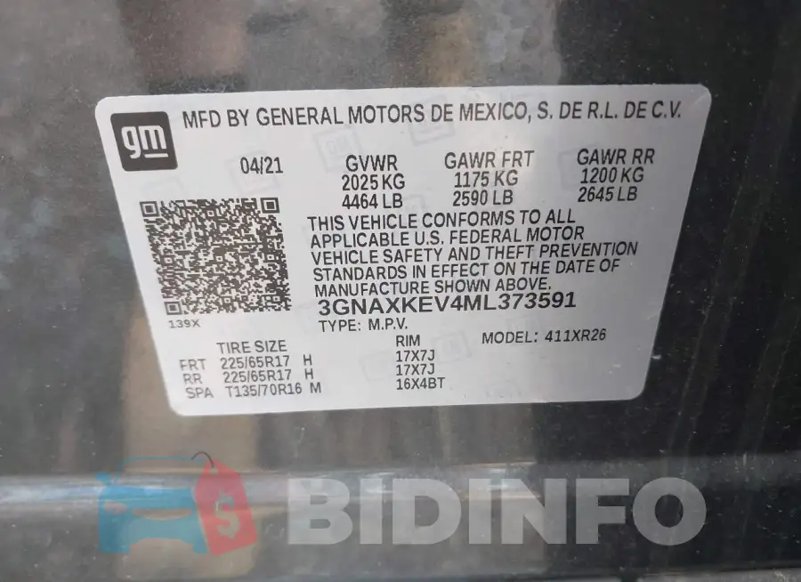 3GNAXKEV4ML373591 Photo# 9
