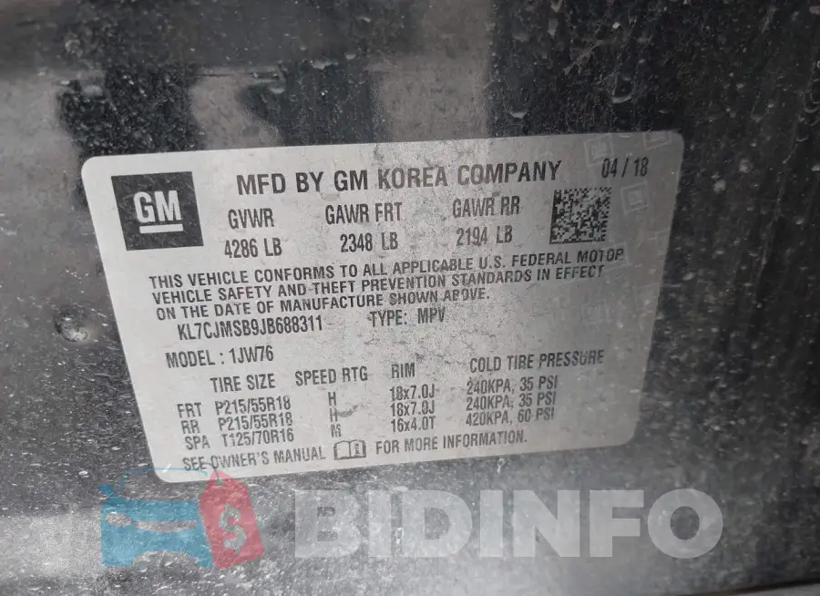 KL7CJMSB9JB688311 Photo# 9