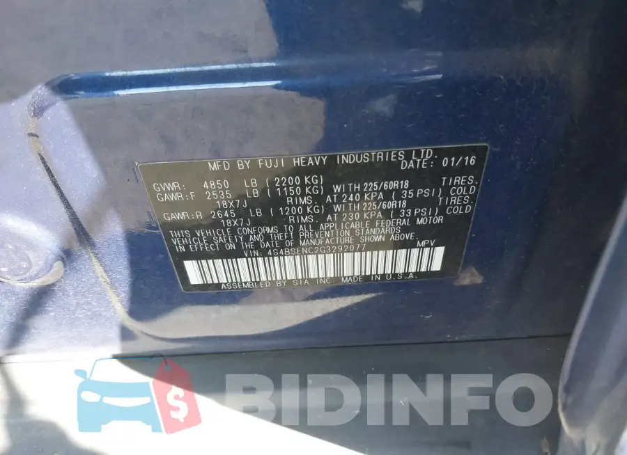 4S4BSENC2G3292077 Photo# 9