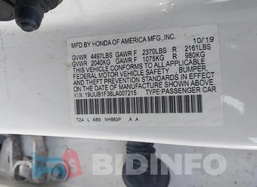 19UUB1F36LA007215 Photo# 9