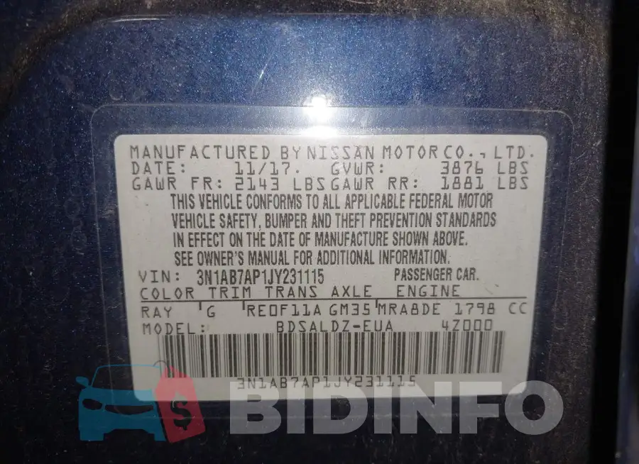3N1AB7AP1JY231115 Photo# 9