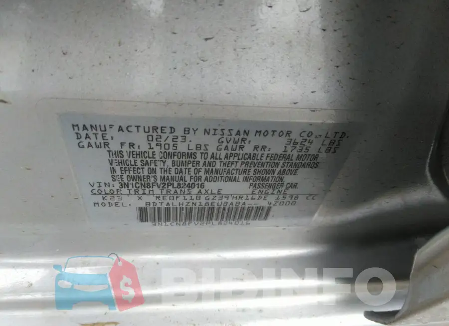 3N1CN8FV2PL824016 Photo# 9