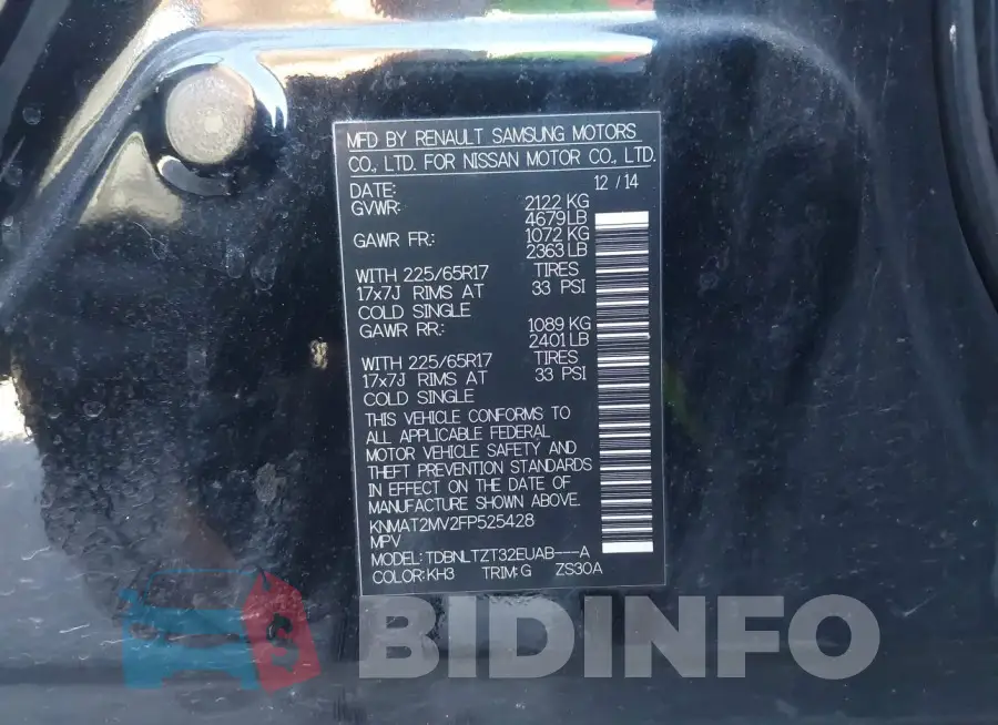 KNMAT2MV2FP525428 Photo# 9