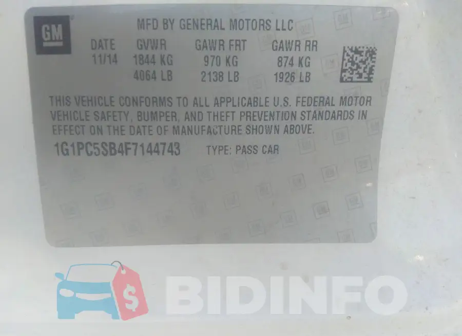 1G1PC5SB4F7144743 Photo# 9