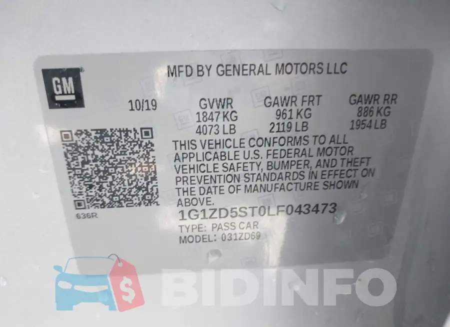 1G1ZD5ST0LF043473 Photo# 9