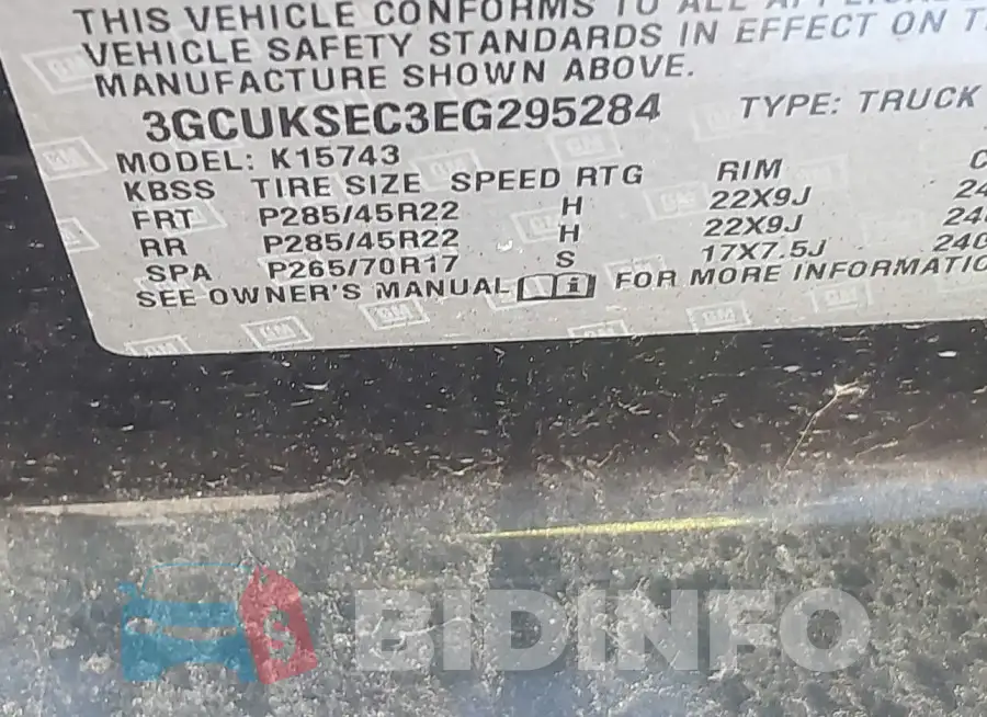 3GCUKSEC3EG295284 Photo# 9