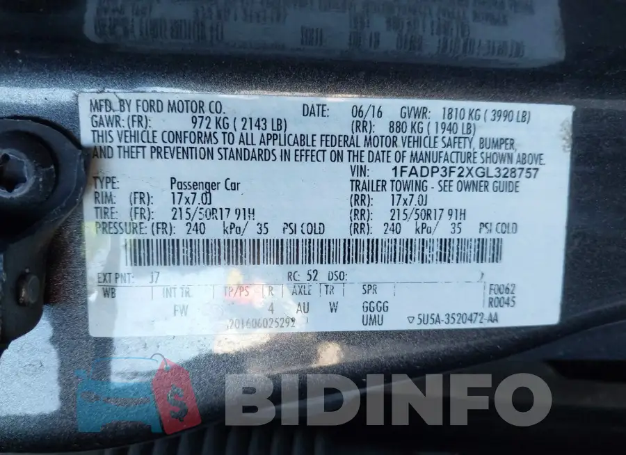 1FADP3F2XGL328757 Photo# 9