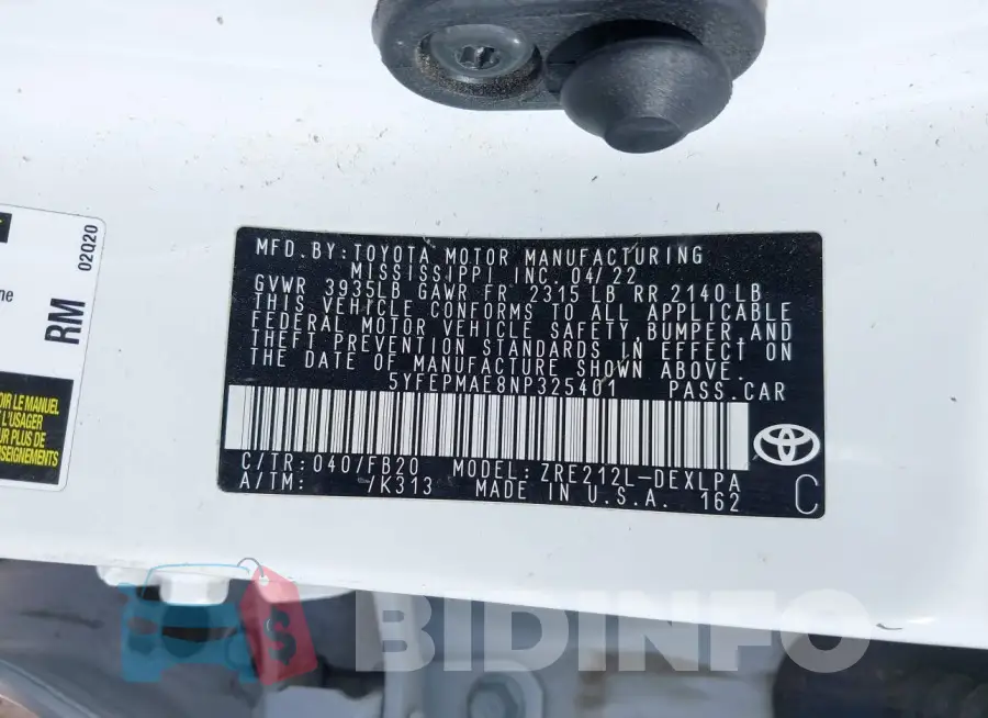 5YFEPMAE8NP325401 Photo# 9