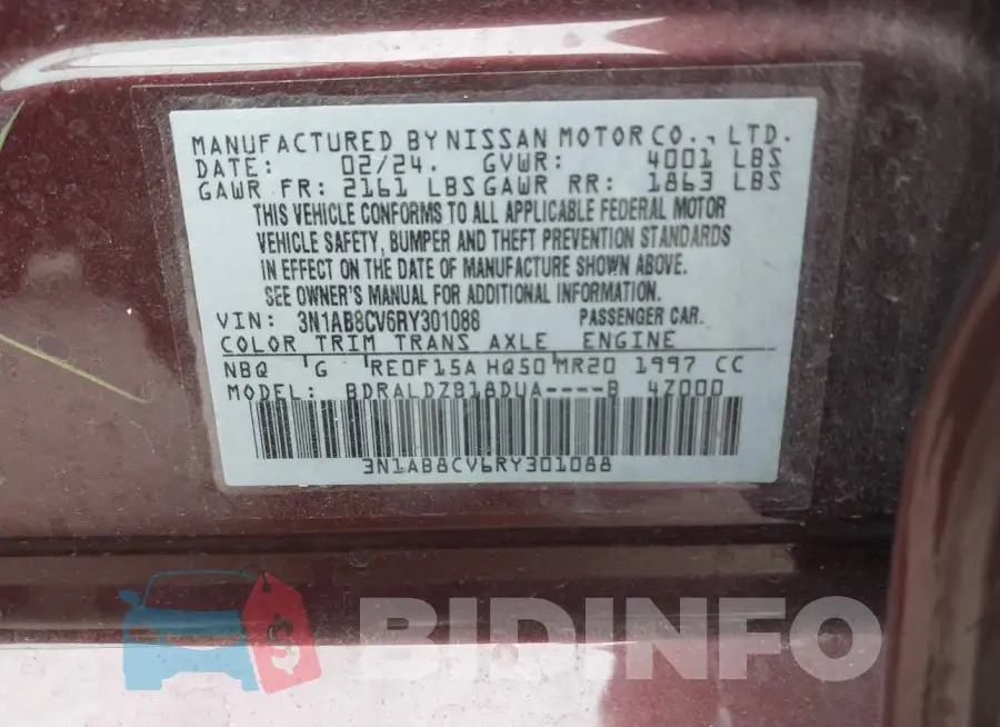 3N1AB8CV6RY301088 Photo# 9