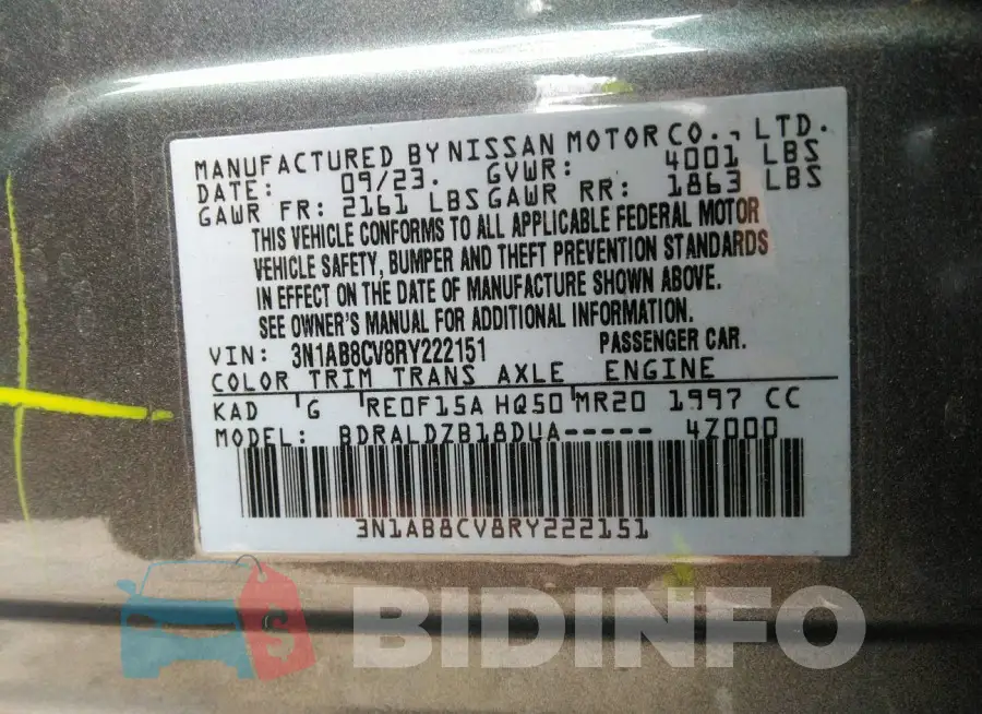3N1AB8CV8RY222151 Photo# 9