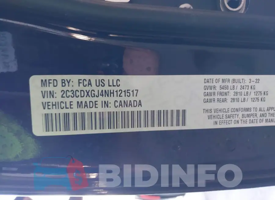 2C3CDXGJ4NH121517 Photo# 9
