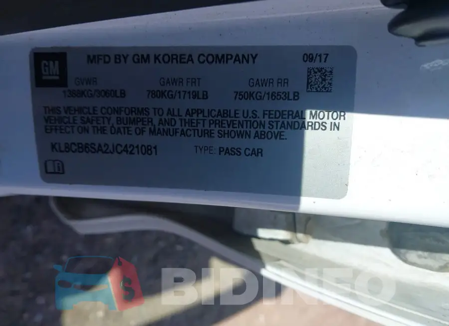 KL8CB6SA2JC421081 Photo# 9