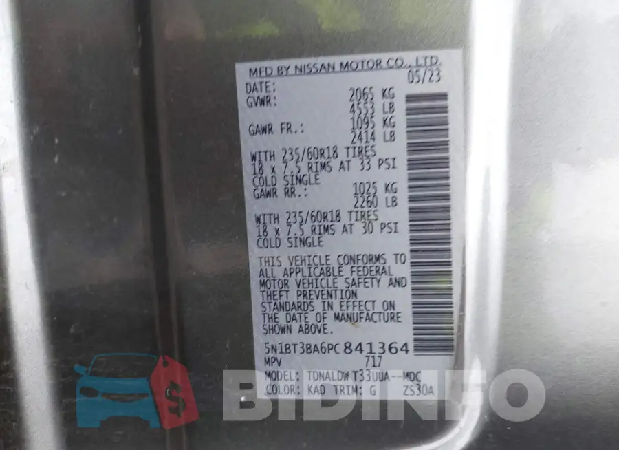 5N1BT3BA6PC841364 Photo# 9