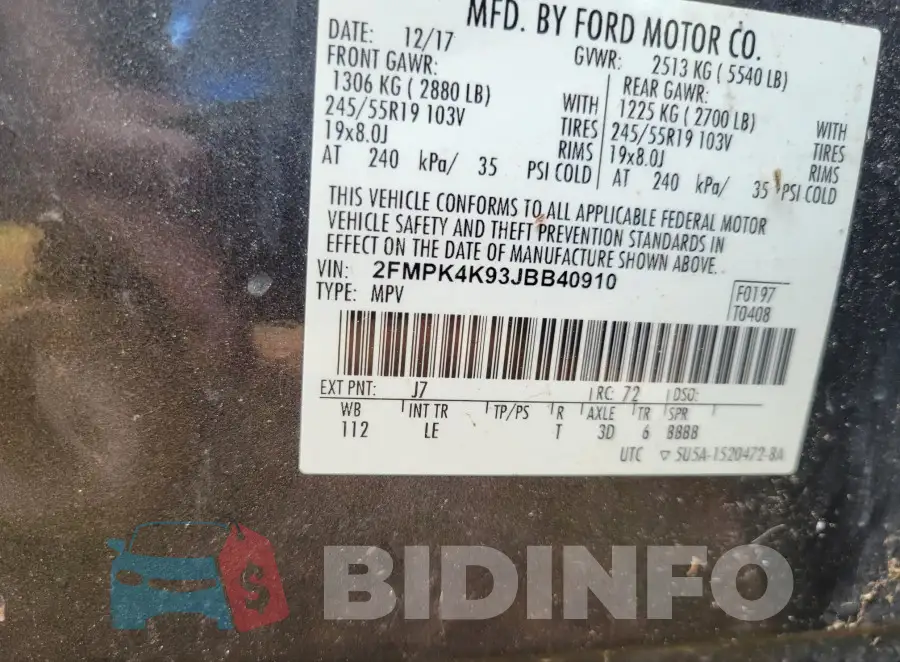 2FMPK4K93JBB40910 Photo# 8