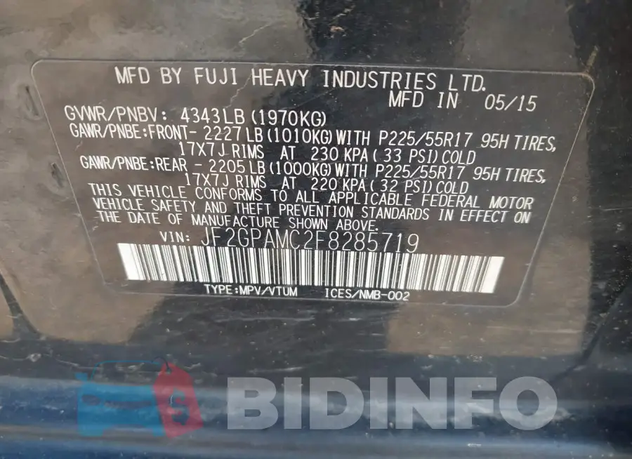 JF2GPAMC2F8285719 Photo# 9
