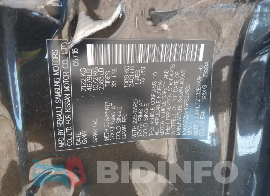 KNMAT2MV4GP697932 Photo# 9