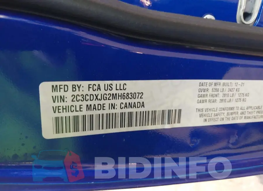 2C3CDXJG2MH683072 Photo# 9