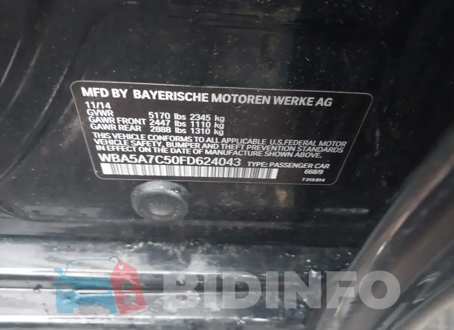 WBA5A7C50FD624043 Photo# 9