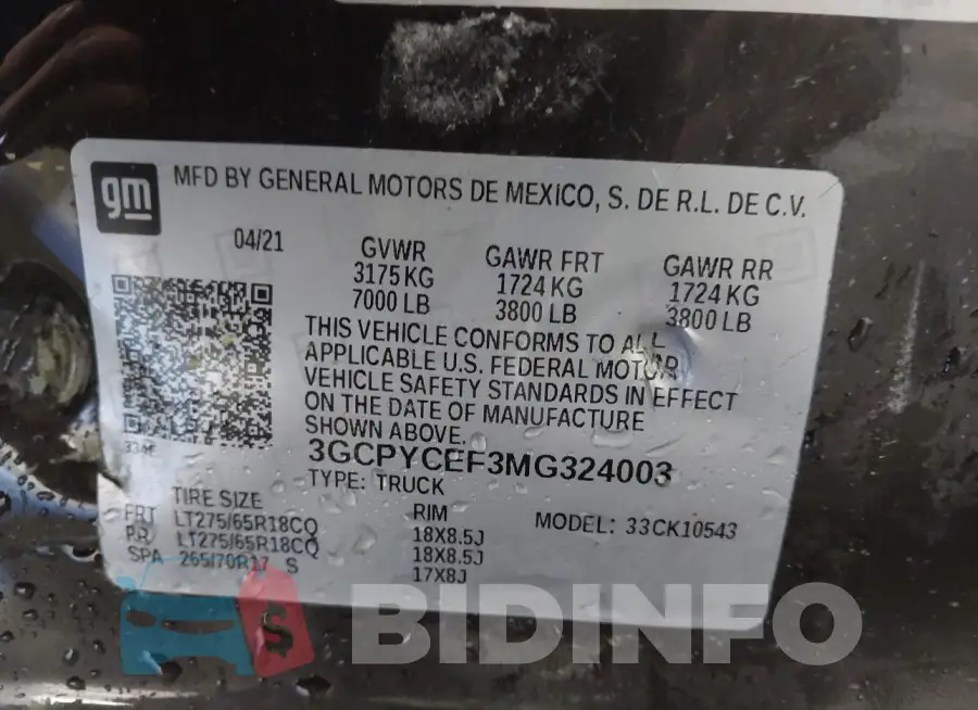 3GCPYCEF3MG324003 Photo# 9