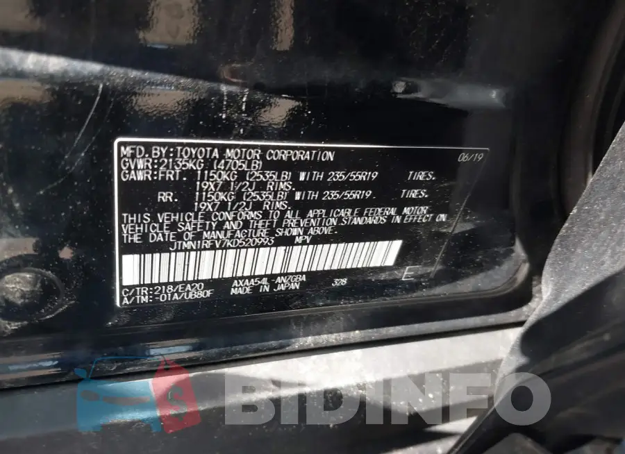 JTMN1RFV7KD520993 Photo# 9