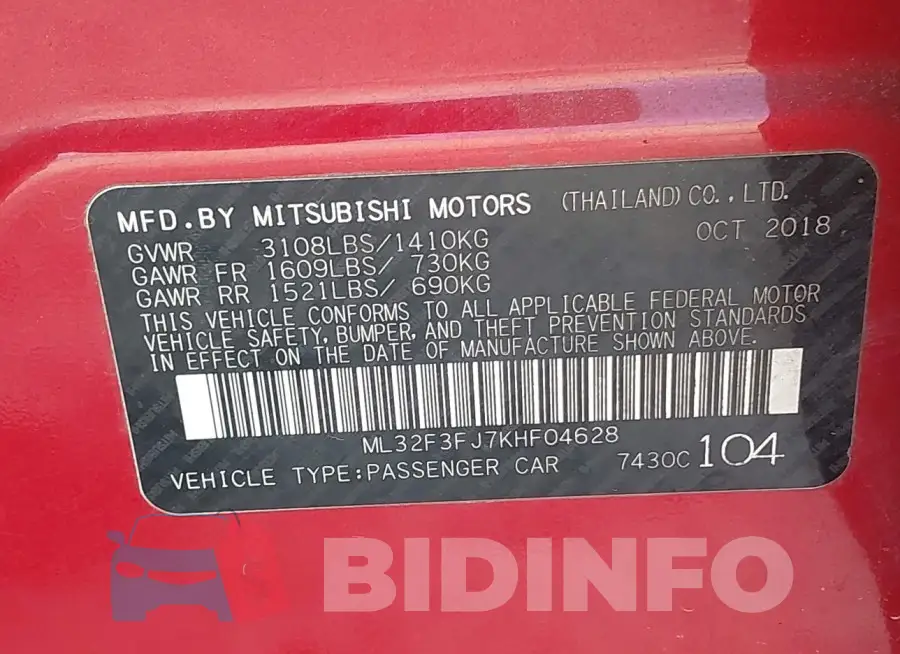 ML32F3FJ7KHF04628 Photo# 9