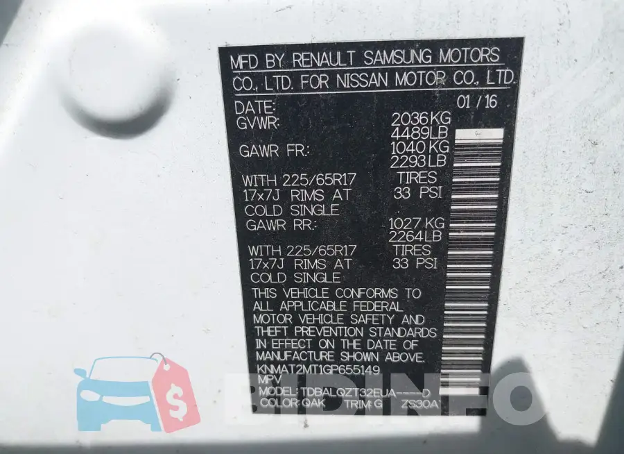KNMAT2MT1GP655149 Photo# 9