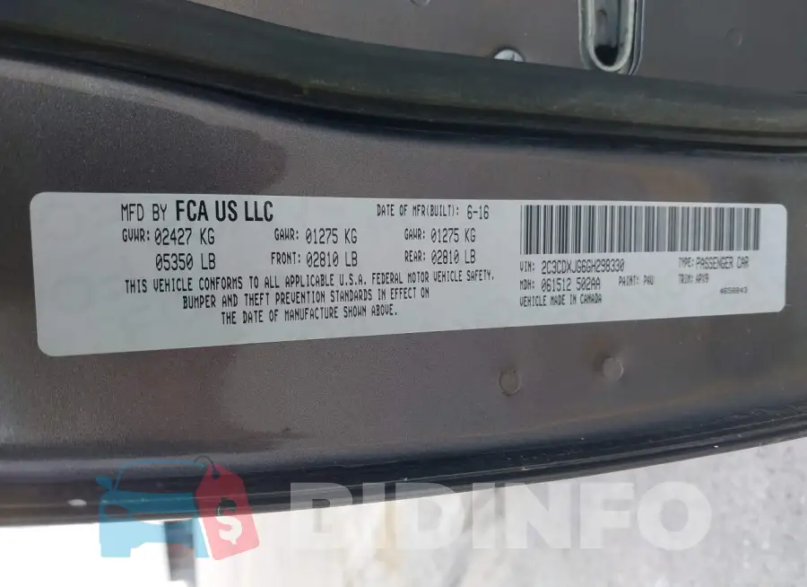 2C3CDXJG6GH298330 Photo# 9