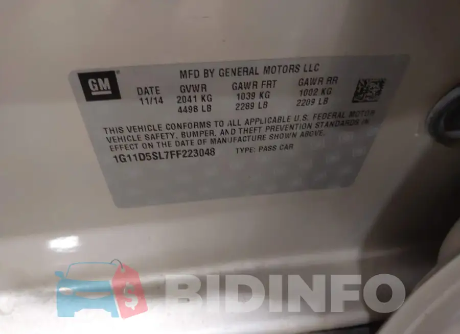 1G11D5SL7FF223048 Photo# 9