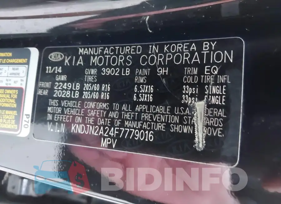 KNDJN2A24F7779016 Photo# 9