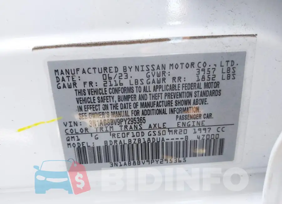 3N1AB8BV9PY295365 Photo# 9